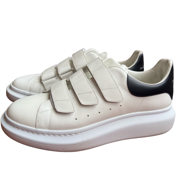 Alexander McQueen Women's Oversized Triple Strap Sneaker Velcro White Black 41 - Picture 2 of 8